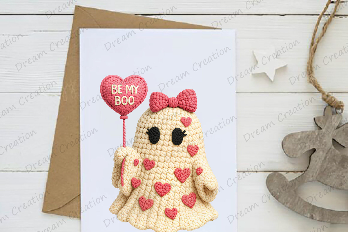 Yarn Crochet Valentines Ghost Png, an Illustration by Dream Creation (Photo 5 of 5)