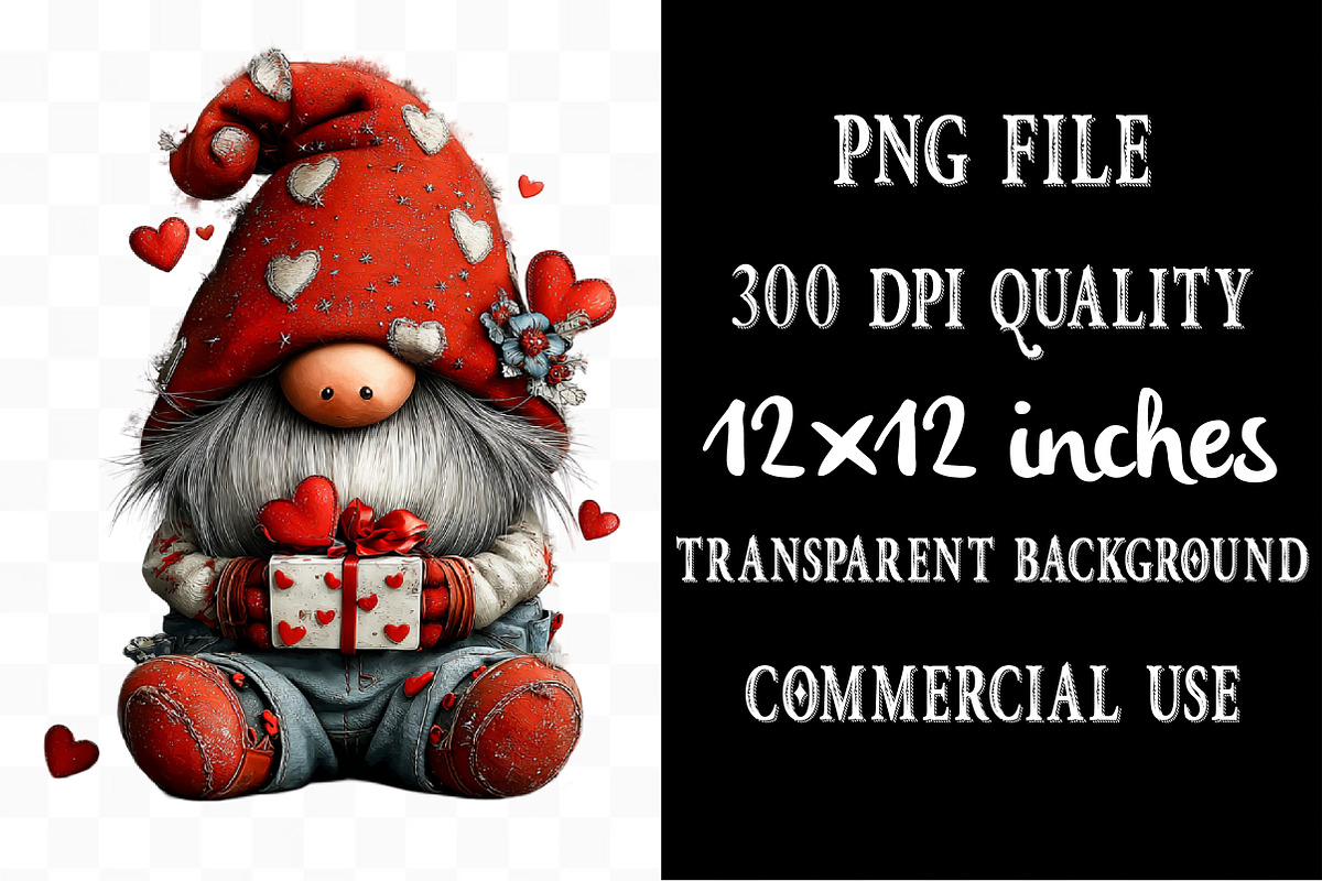 Whimsical Valentine Gnome Clipart, an Illustration by Designking (Photo 4 of 5)