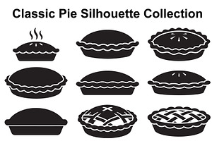 Homestyle Pie Silhouette Variety, an Object Graphic by Designer_Momina