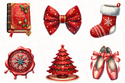 Red Christmas Clipart, an Illustration by OK Design (Thumbnail 2 of 5)
