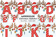 Watercolor Christmas Alphabet, an Illustration by CraftArtStudio (Thumbnail 1 of 6)