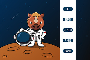 Cute Horse Astronaut