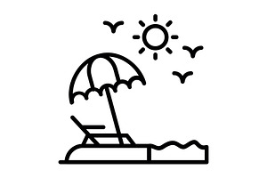 Beach Line Icon, an Icon by Pexelpy