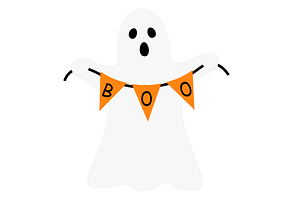 Halloween Ghost With Pumpkin Clipart