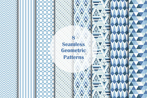 8 Seamless Geometric Vector Patterns