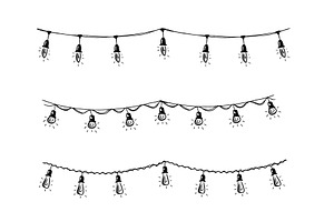 String Lights Hand Drawn.