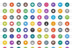 460 City Life Filled Round Icons