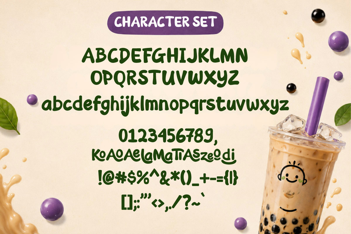 Aoboba Nizer - Boba Display Font, a Handwritten Font by productype1 (Photo 11 of 11)