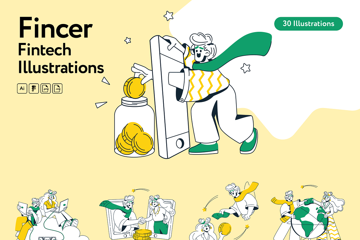 Fincer Fintech Illustrations, a Finance Illustration by Welovegraphics (Photo 7 of 7)