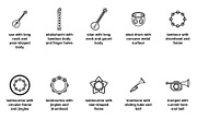 folk musical instruments Icon Set, an Outline Icon by Nurlan's shop (Thumbnail 3 of 6)
