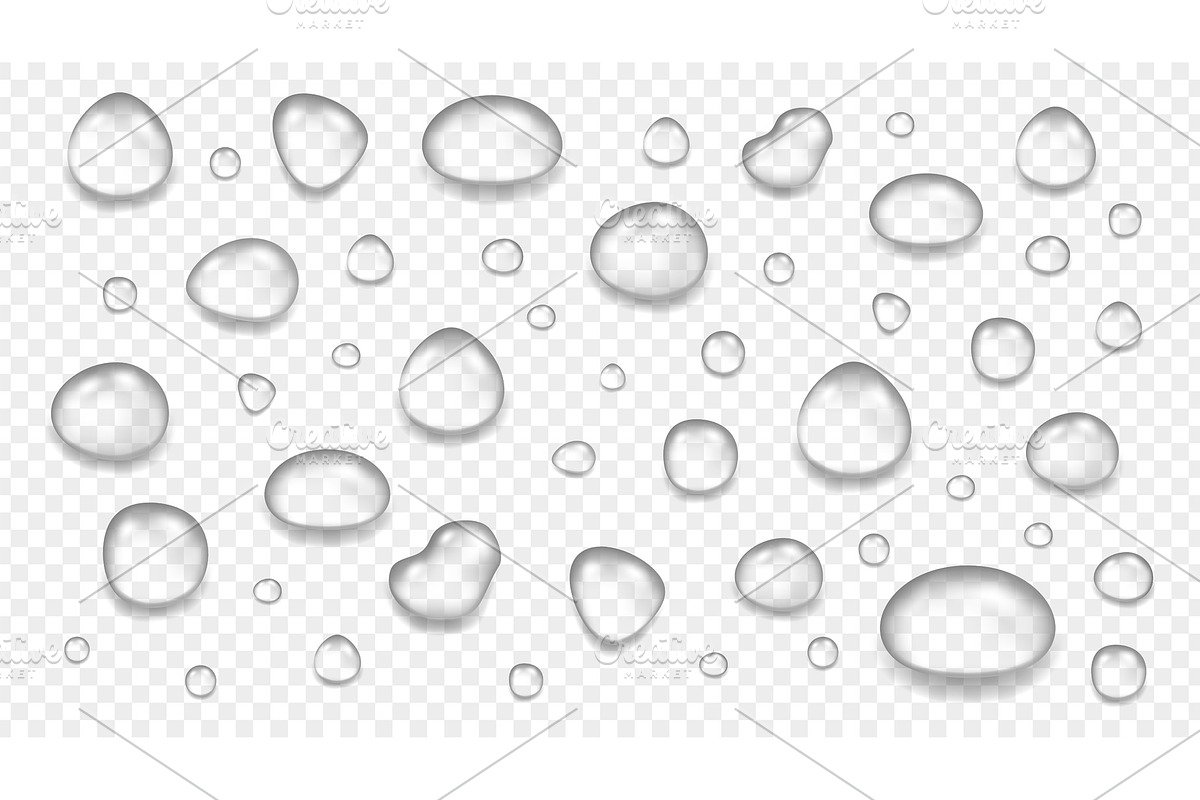 Realistic transparent water drops, a Background Graphic by Onyx