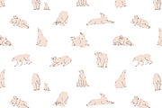 Cute white polar bears set, patterns, an Animal Illustration by PaperTrident (Thumbnail 4 of 4)