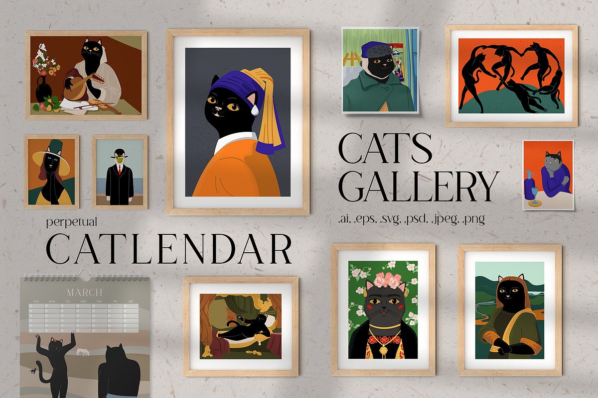 Cats Gallery Collection, an Animal Illustration by helenreveur (Photo 1 of 10)