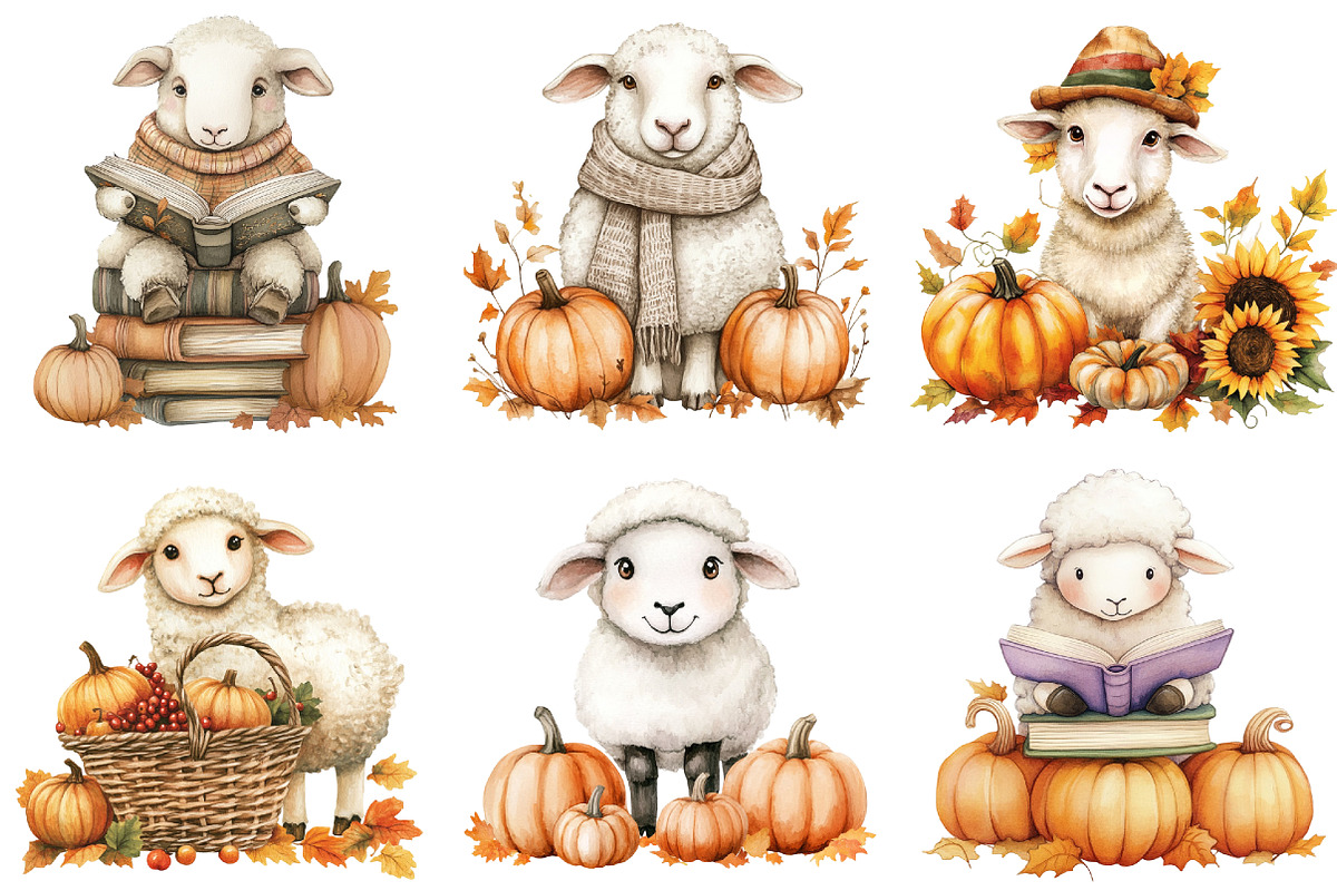 Cute Autumn Sheep Sublimation, an Illustration by CitraGraphics (Photo 3 of 6)
