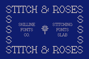 SFC Stitch and Roses, a Symbol Font by Skilline Supply Co.