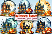 Halloween house Sublimation Clipart, a Graphic by CitraGraphics (Thumbnail 1 of 6)