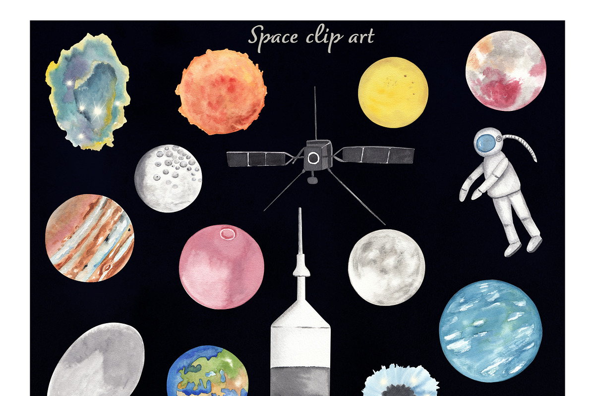 Space Alphabet Set - watercolor, an Animal Illustration by Visual Animal (Photo 2 of 10)