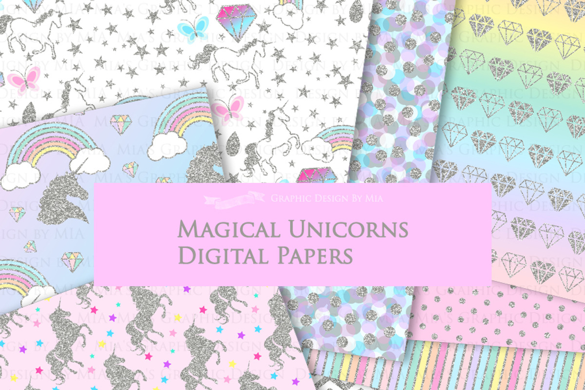Magical Unicorns, Einhorn, Silver, an Illustration by Mia's Graphic Design (Photo 9 of 10)