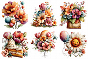 Whimsical Birthday Flowers Clipart, an Illustration by Daily.Designs (Thumbnail 3 of 8)