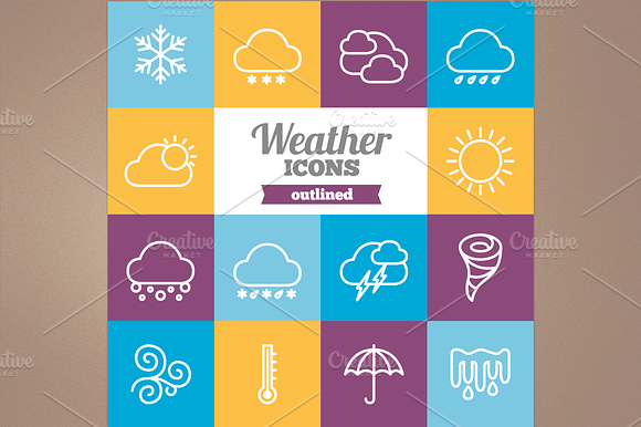 Outlined Weather Icons