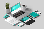 Identity Mockup Isometric view 4K, a Cups & Container Mockup by Sentavio (Thumbnail 2 of 7)