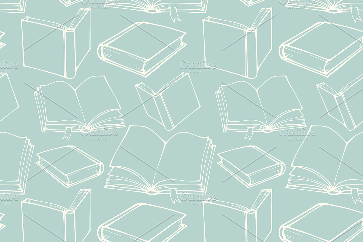 Books seamless pattern, a Pattern Graphic by IreneArt illustrations (Photo 8 of 9)