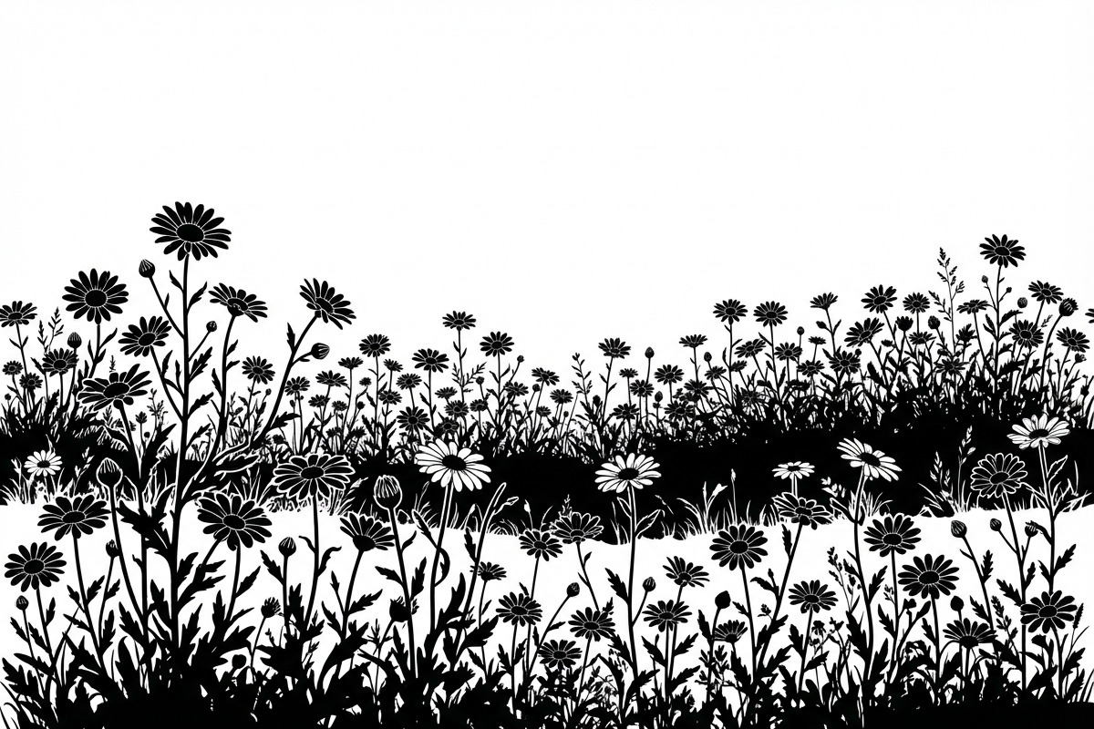 60 Daisy Flower Field Silhouette, a Seasonal Illustration by Amazin_art (Photo 26 of 35)