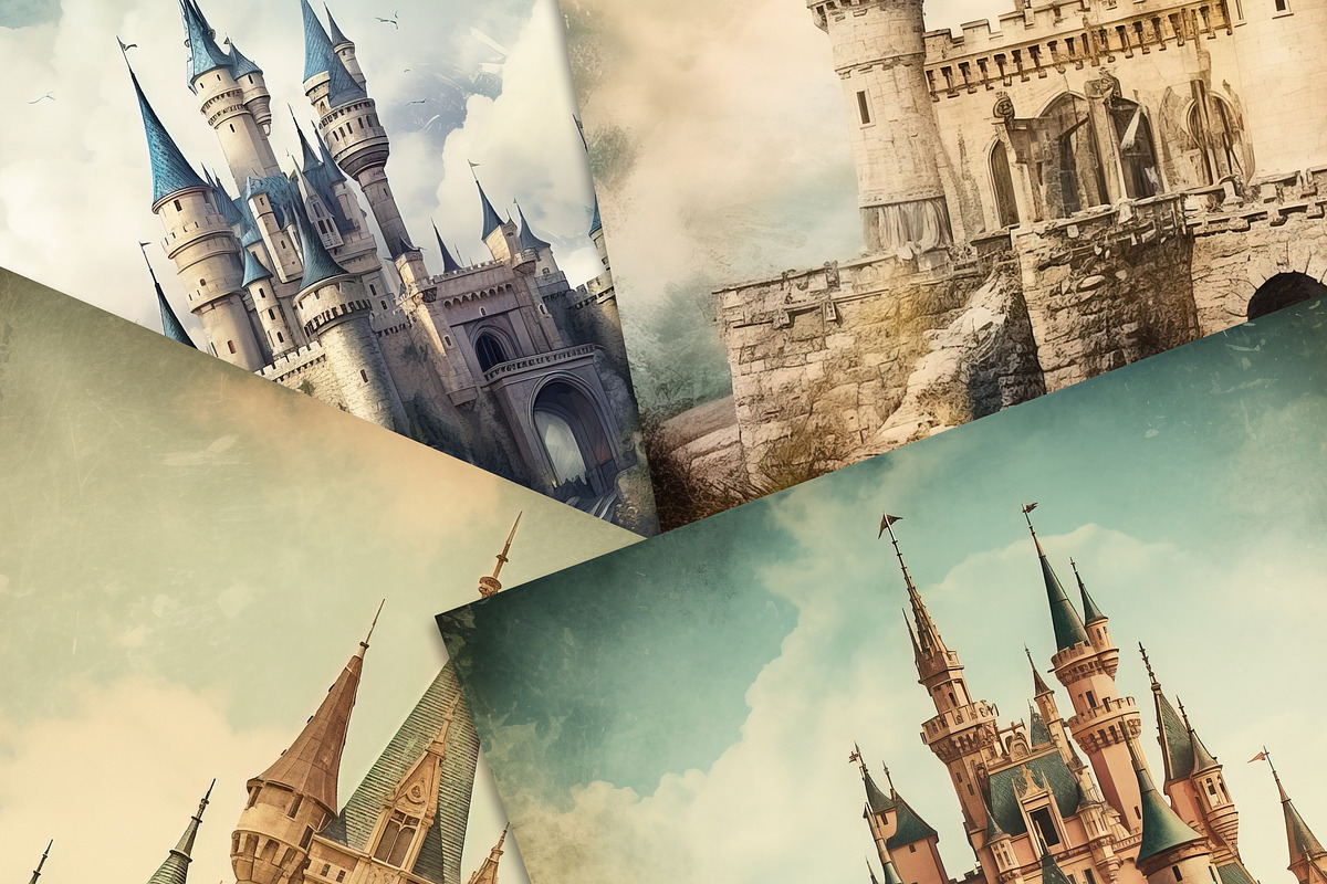 Medieval Castles Digital Papers, a Background Graphic by Fun Digital (Photo 3 of 6)