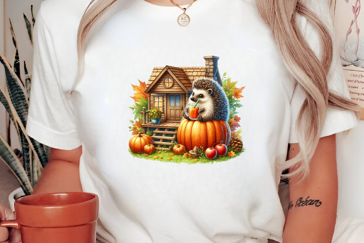 Autumn Hedgehog with House Clipart, a Seasonal Illustration by Canvas Craft (Photo 6 of 7)