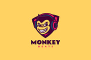 Mascot Monkey Beats Logo Design, a Branding & Logo Template by Artnivora.Std (Thumbnail 1 of 2)