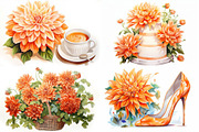 Dahlia Floral, a Seasonal Illustration by artsy-fartsy (Thumbnail 4 of 6)