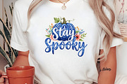 Blue Boho Halloween Sublimation PNG, an Illustration by Craft Nest (Thumbnail 8 of 9)