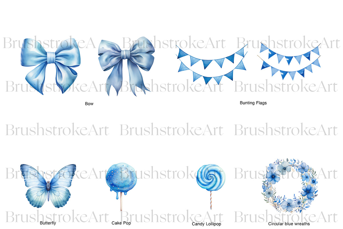 Blue Baby Shower Clipart, Its a Boy, a Decorative Illustration by BrushstrokeArtGB (Photo 2 of 9)