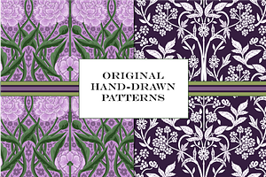 William Morris Floral Pattern Purple