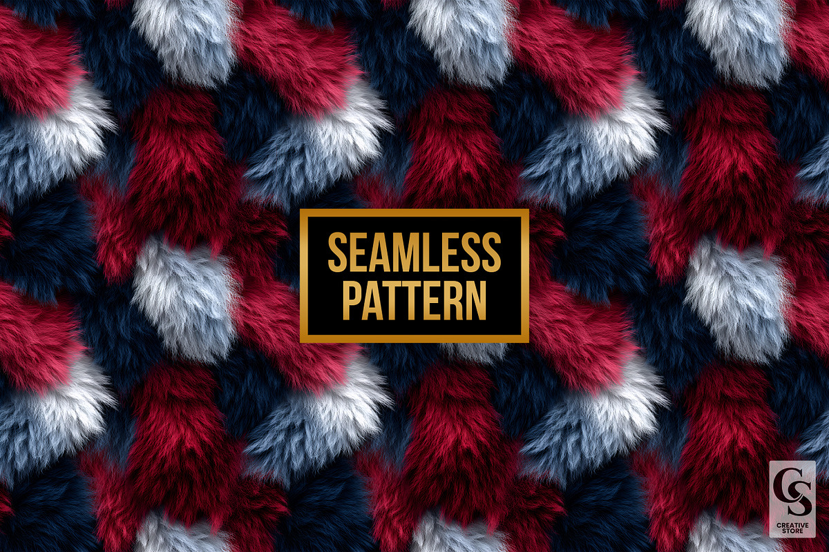 Patriotic Red Blue Animal Fur Paper, a Pattern Graphic by Creative Store (Photo 4 of 5)