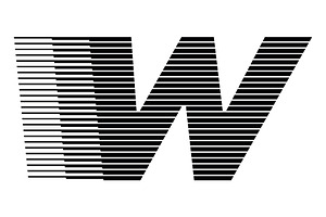 Letter W speed motion lines logo