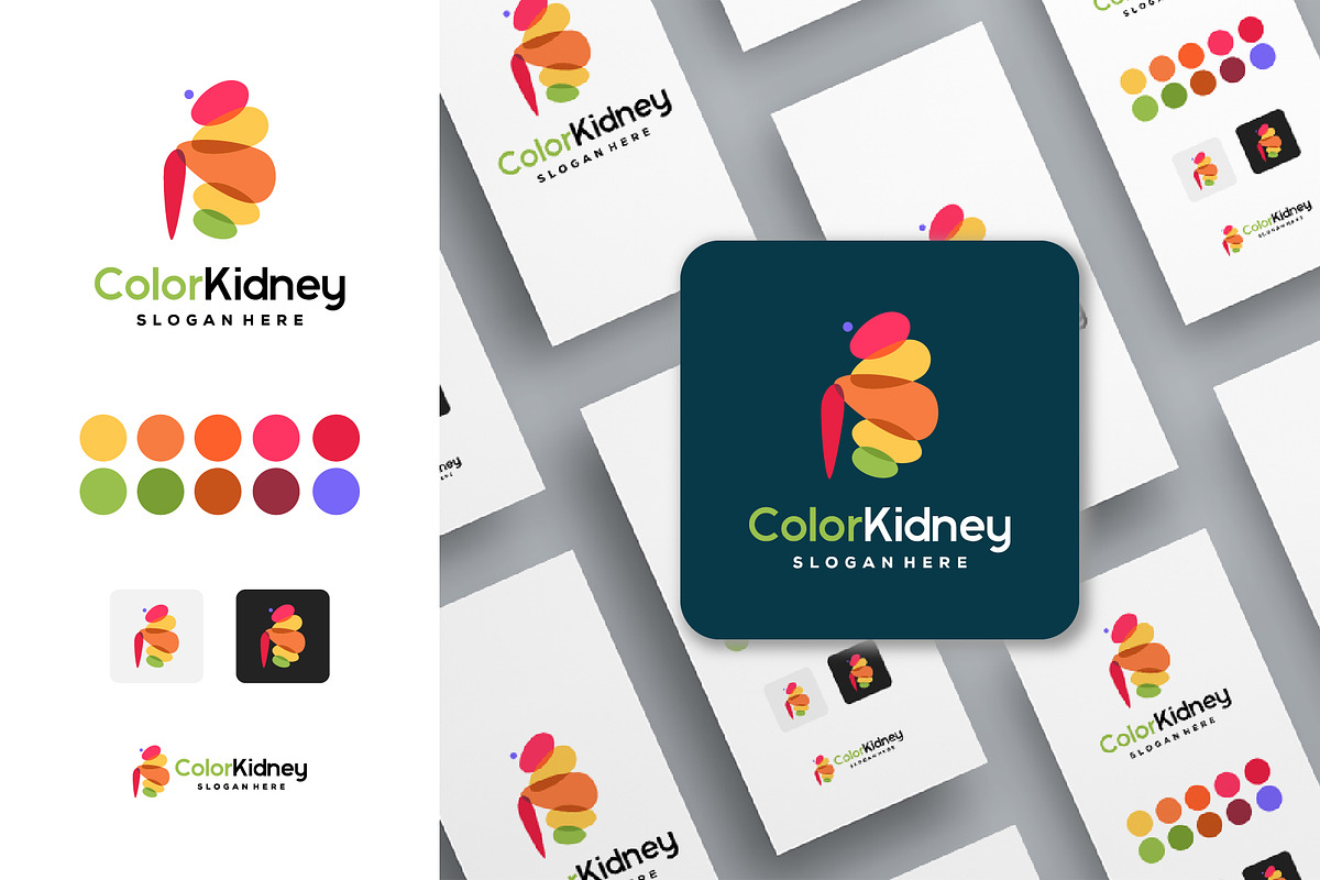 Set of Colorful Kidney Care logo, a Branding & Logo Template by Lucky Creative (Photo 2 of 5)