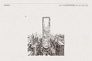 Riyadh Cityscape Vector Sketches, a Work Illustration by TheMountBirdStudio (Thumbnail 4 of 7)