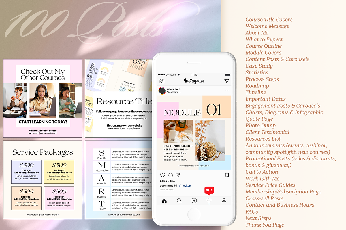 IRIS Course Creator Posts & Stories, a Social Media Template by Creatif Foundry (Photo 3 of 8)