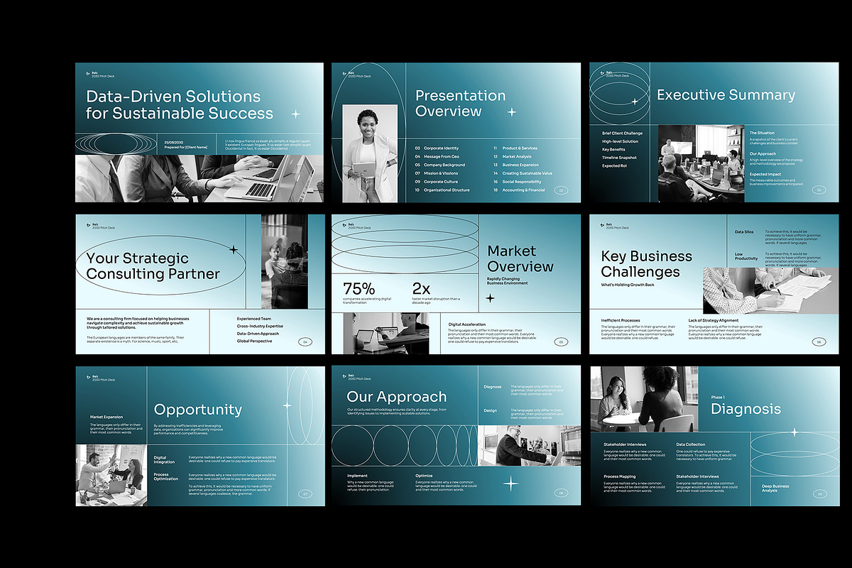 Gradient Consulting Pitch Deck PPT, a Presentation Template by Neermana (Photo 2 of 4)