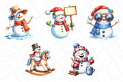 Funny Christmas Snowman Clipart, an Illustration by DreamPrint404 (Thumbnail 2 of 6)