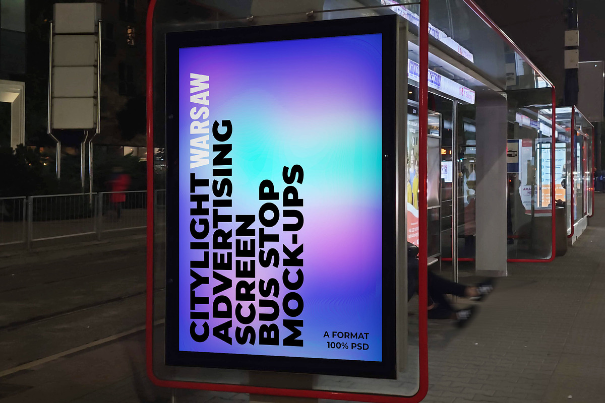 Warsaw Citylight Ad Bus Stop 3, an Advertising Mockup by Graphic Shelter (Photo 3 of 4)