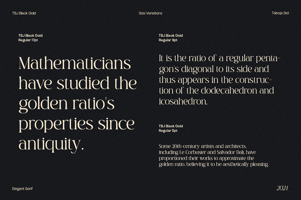 TBJ Black Gold 2-Styles Serif, a Serif Font by Taboja Studio (Photo 2 of 15)