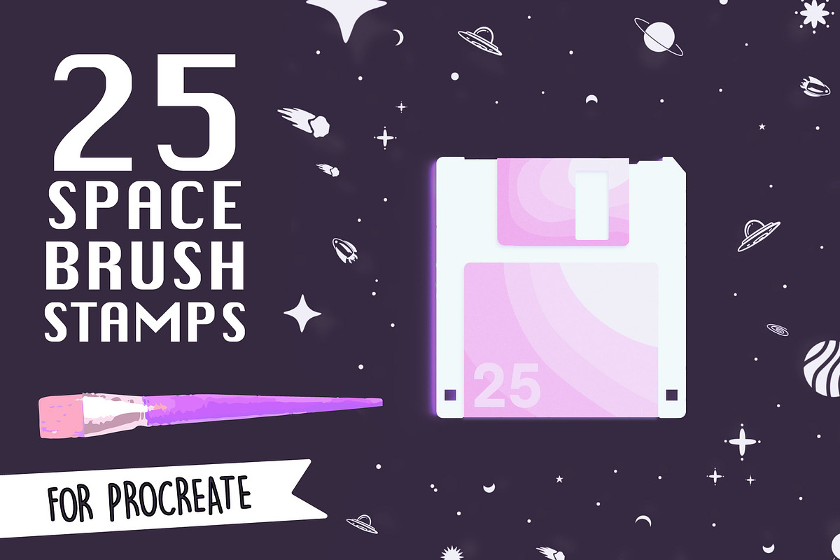 Galactic Brush Stamps - Procreate, a Brush Add-On by VisualTimmy (Photo 1 of 4)
