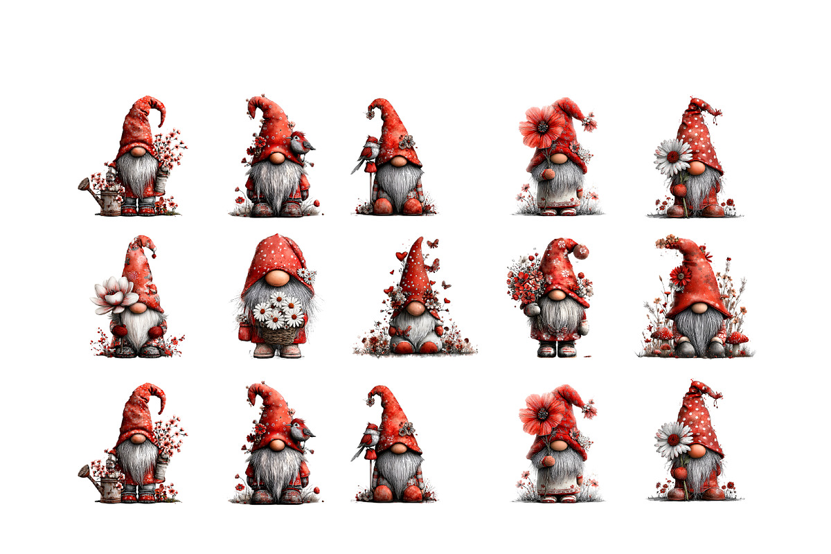 Whimsical Spring Gnome Clipart Bundl, an Illustration by GatewayDesign (Photo 3 of 6)