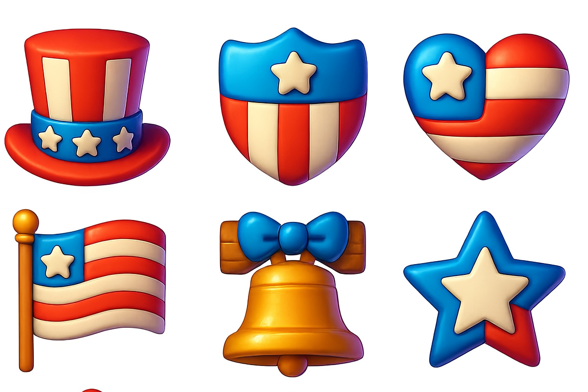 American symbols icon set including, an Illustration by Dvoevnore photos