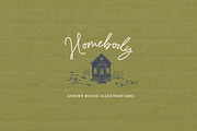 Homebody Quaint House Illustrations, a Pattern Graphic by Maddie Jensen Design (Thumbnail 1 of 7)