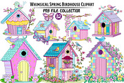 Whimsical Spring Birdhouse Clipart, an Illustration by Dream Creation (Thumbnail 1 of 7)