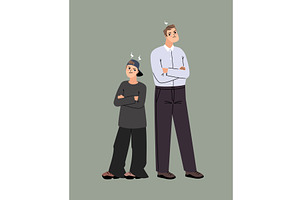 Father and son angry and offended to, a Person Illustration by Stock-Smart-Start