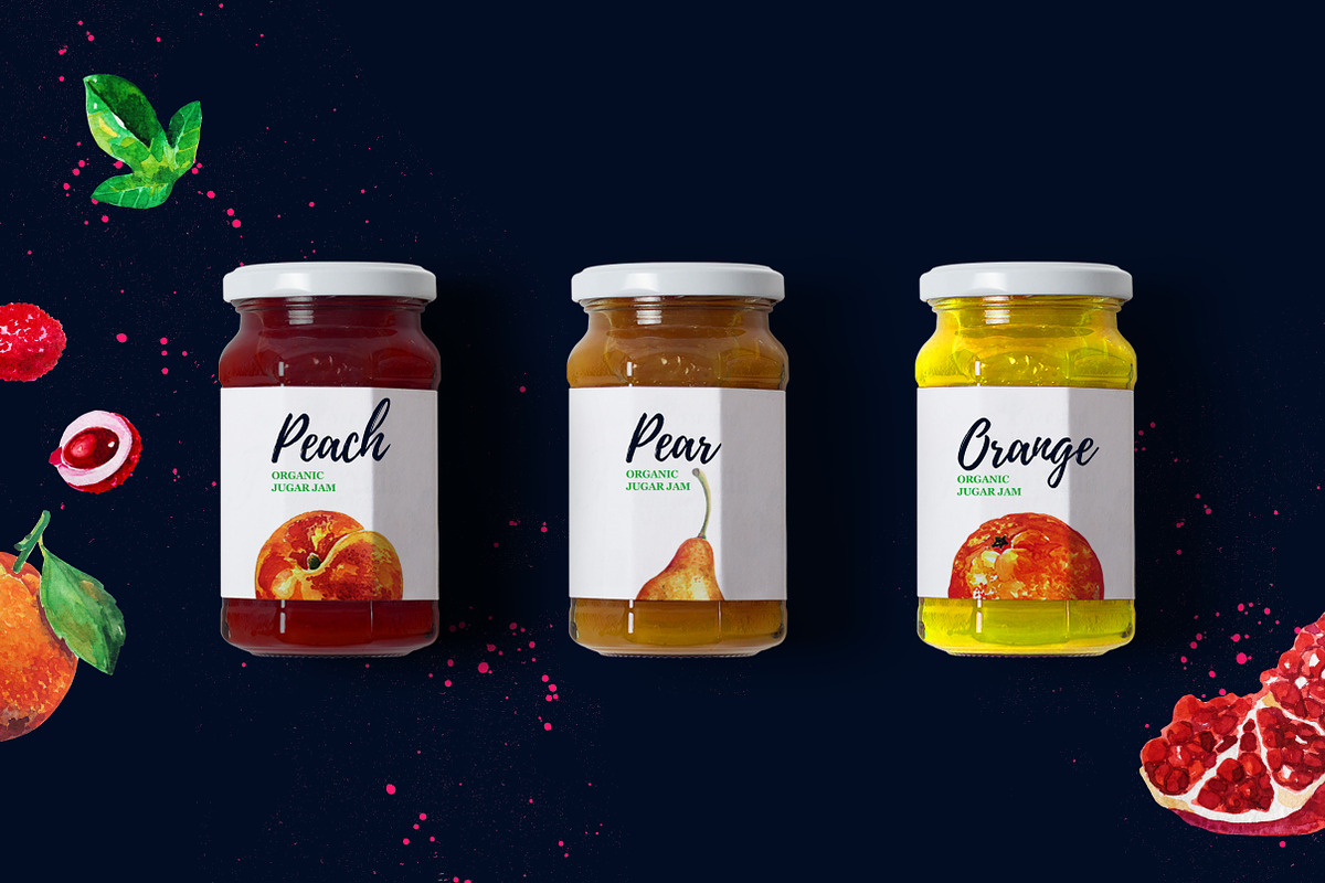 Fresh Watercolor Fruits Shop, a Food Illustration by BLAZTIGRA (Photo 6 of 6)